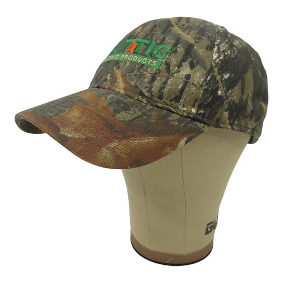 Huttig Building Product Mossy Oak Masonite Camo Strapback Cap Trucker Hunter Hat - Picture 2 of 12